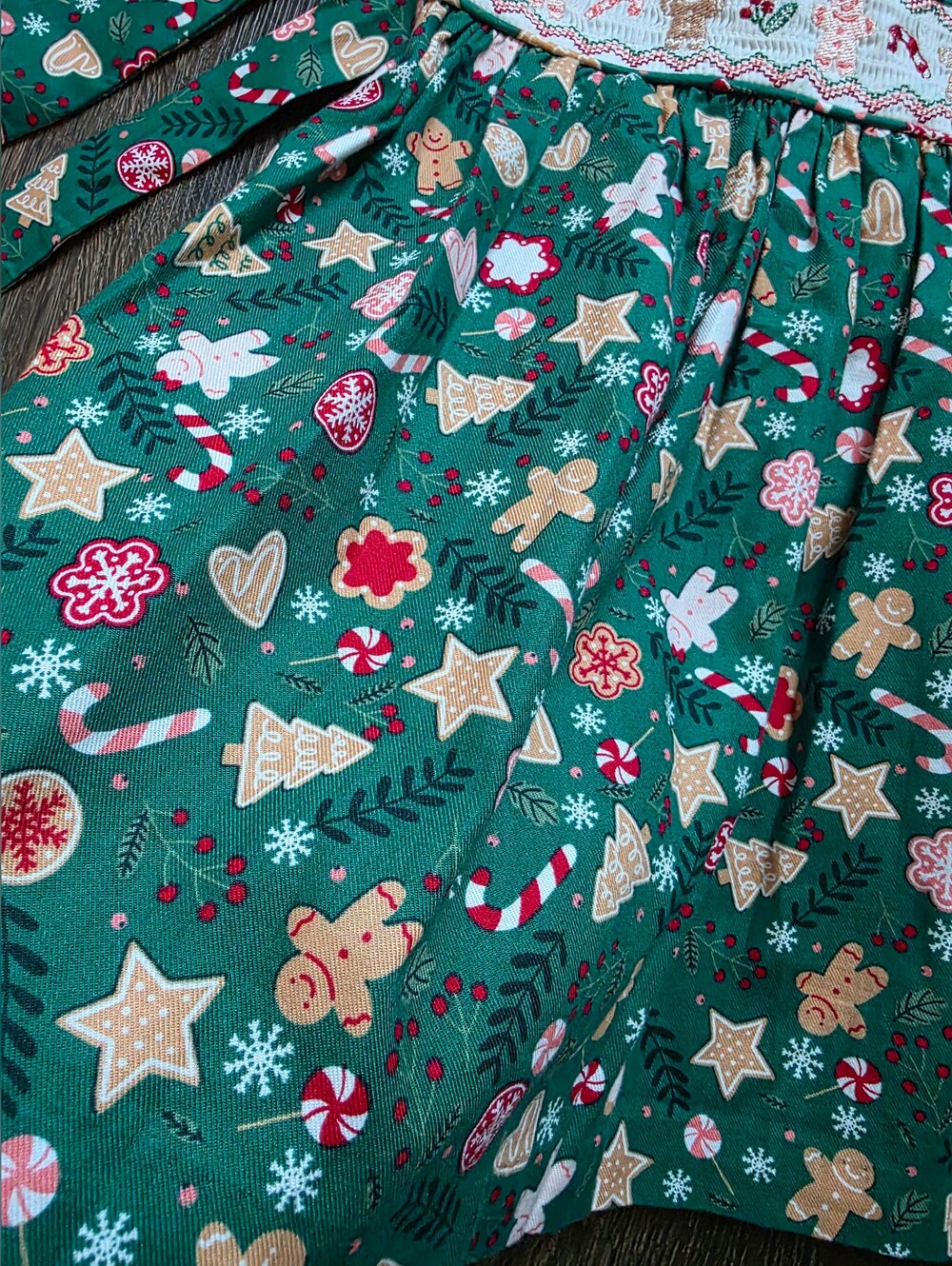 Bonnie Jean Gingerbread Smocking Dress - Picture 7 of 14